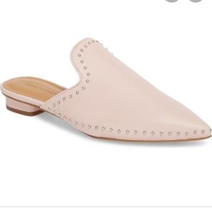 Rebecca Minkoff Baby Pink Chamille Stud Mules